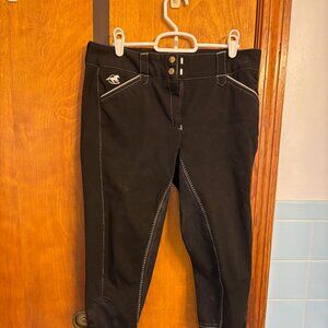 Black and White Piper Smart Pack Full Seat Breeches Size 30